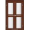 Горіх / Скло сатин білий Дверне полотно ML-09