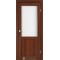 Горіх / Скло сатин білий Дверне полотно PL-02