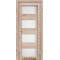 Дуб тобакко / Скло сатин білий Дверне полотно PM-03