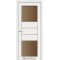 Ясен білий / Скло сатин бронза Дверне полотно PM-05