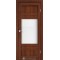Орех / Стекло сатин белый Дверное полотно TV-01