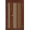 Орех / Стекло сатин бронза Дверное полотно TR-04