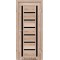 Дуб тобакко / Черное стекло Дверное полотно VLD-02