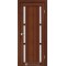 Орех / Стекло сатин белый Дверное полотно VL-04