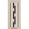 Дуб беленый / Черное стекло Дверное полотно VND-05