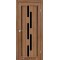 Дуб браш / Черное стекло Дверное полотно VND-05